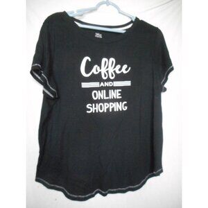 Black &  White 2x (18W - 20W) Plus Size Knit top Sleepwear Coffee Shopping